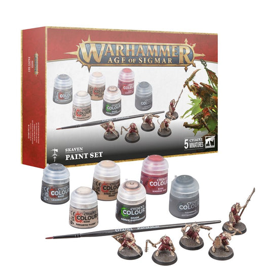 Age of Sigmar: Skaven + Paint Set - 戰鎚西格瑪時代:斯卡文鼠人顏料套裝
