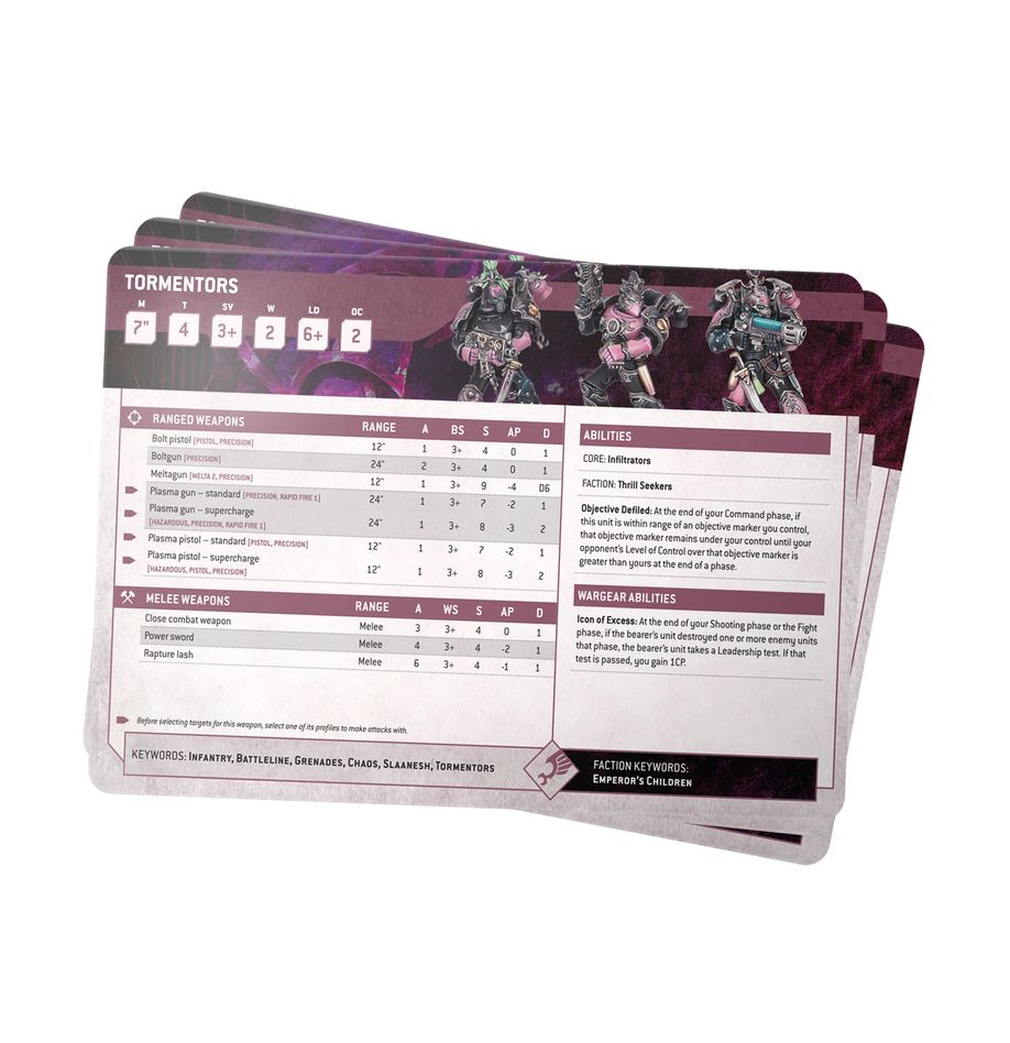 Emperor's Children: Datasheet Cards (English) - 數據表卡片:帝皇之子(英文版)