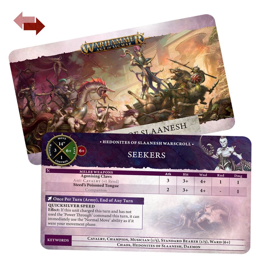 Hedonites of Slaanesh: Warscroll Cards (English) - 戰爭卷軸:色孽慾魔(英文版)