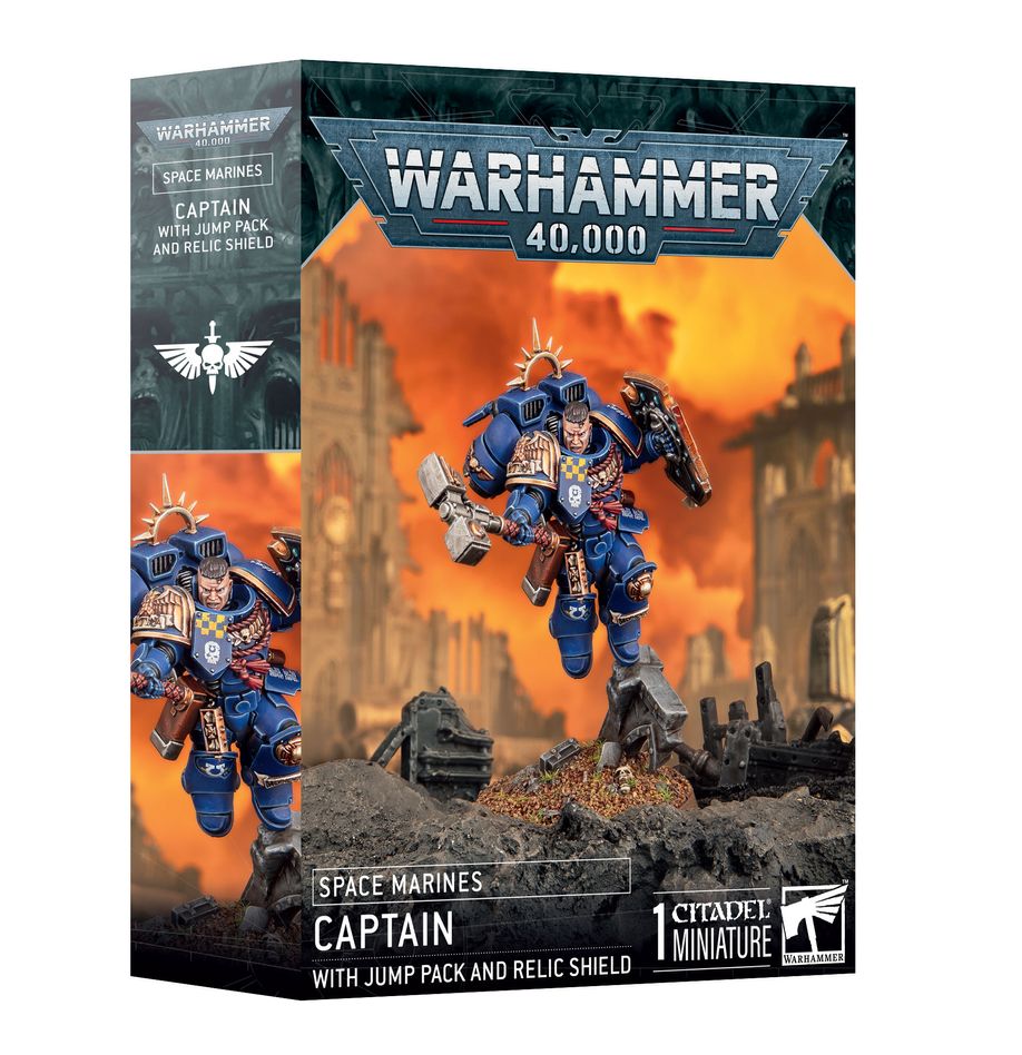 Space Marines: Captain with Jump Pack and Relic Shield - 配備跳躍背包與聖物盾的連長