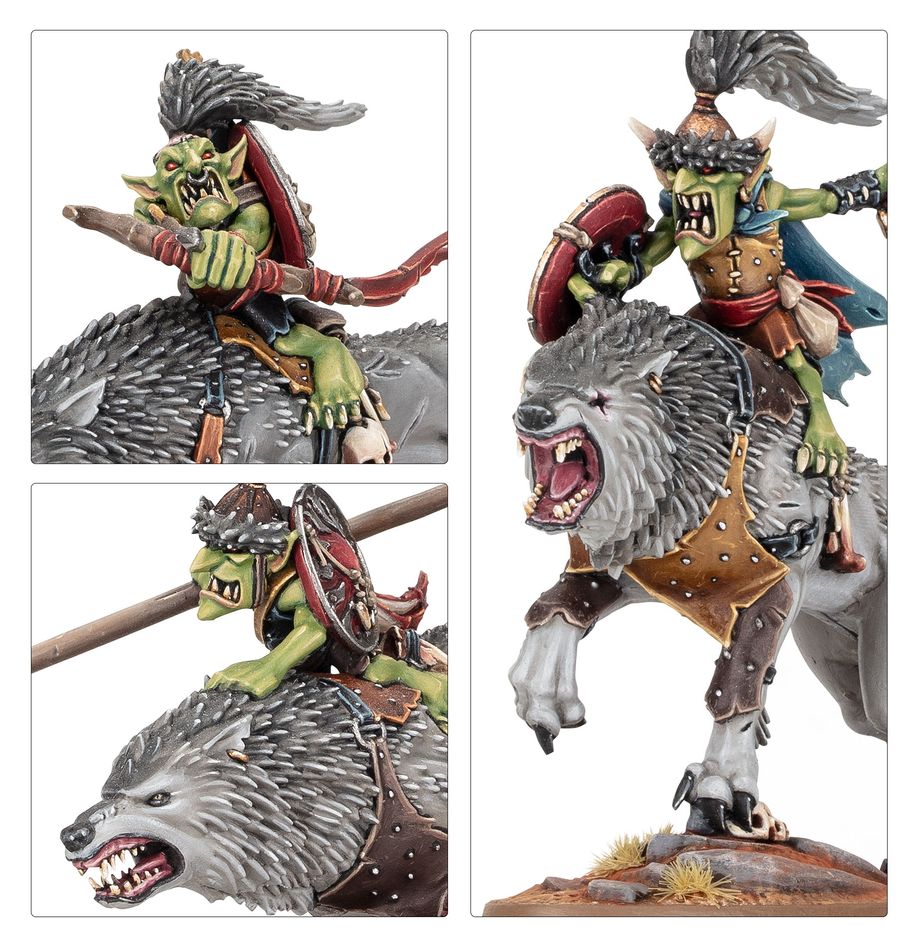 Gloomspite Gitz: Snarlboss and Wolfgit Retinue - 暗怨地精:齜牙獸頭目與狼騎扈從
