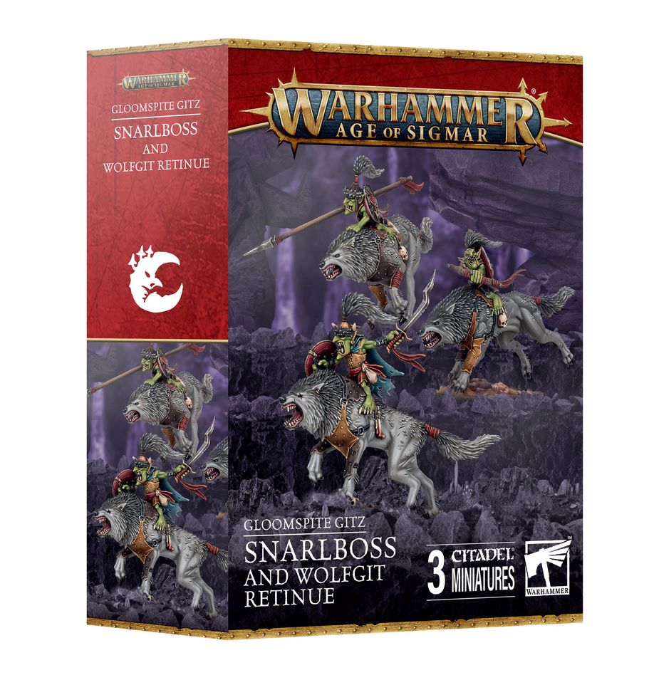 Gloomspite Gitz: Snarlboss and Wolfgit Retinue - 暗怨地精:齜牙獸頭目與狼騎扈從