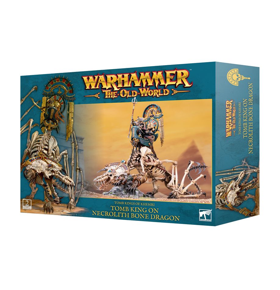 Tomb Kings of Khemri: Tomb King on Necrolith Bone Dragon - 喀穆里古墓王:古墓王騎乘死靈骨龍