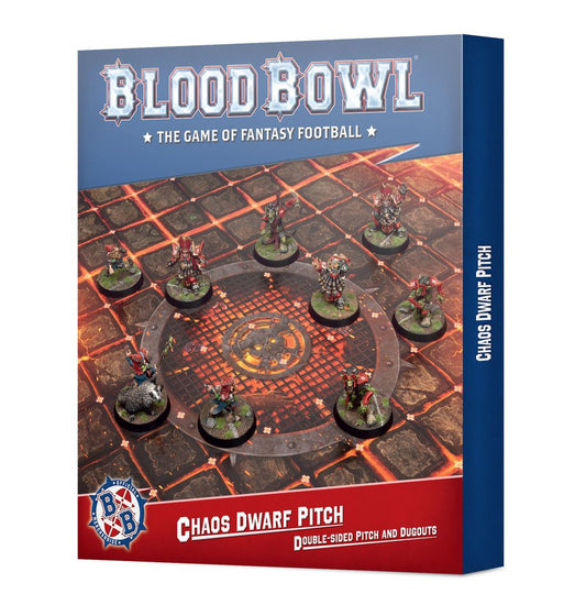 Blood Bowl: Chaos Dwarf Double-sided Pitch and Dugouts Set - 血腥橄欖球:混沌矮人球隊場地與休息區
