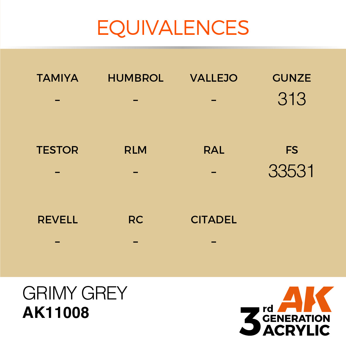 AK11008 AK Interactive 3G Acrylic Grimy Grey 17ml