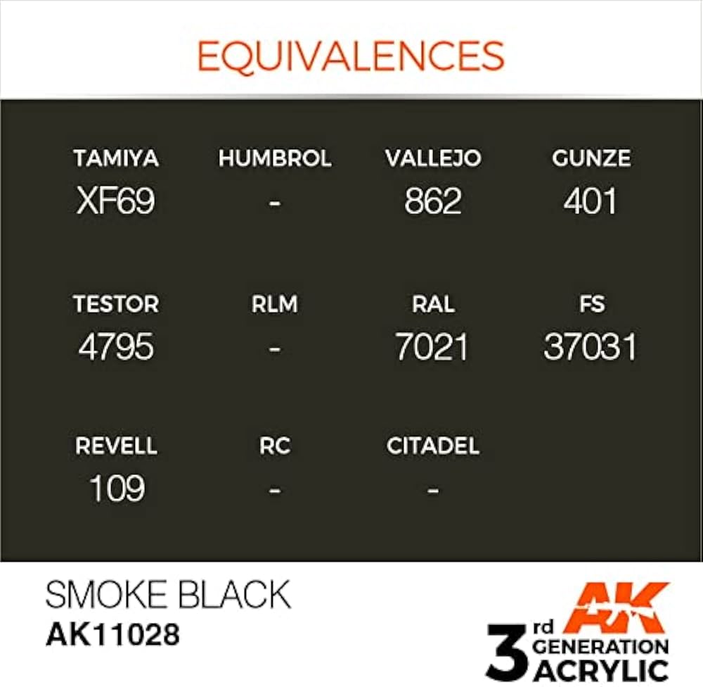 AK11028 AK Interactive 3G Acrylic Smoke Black 17ml