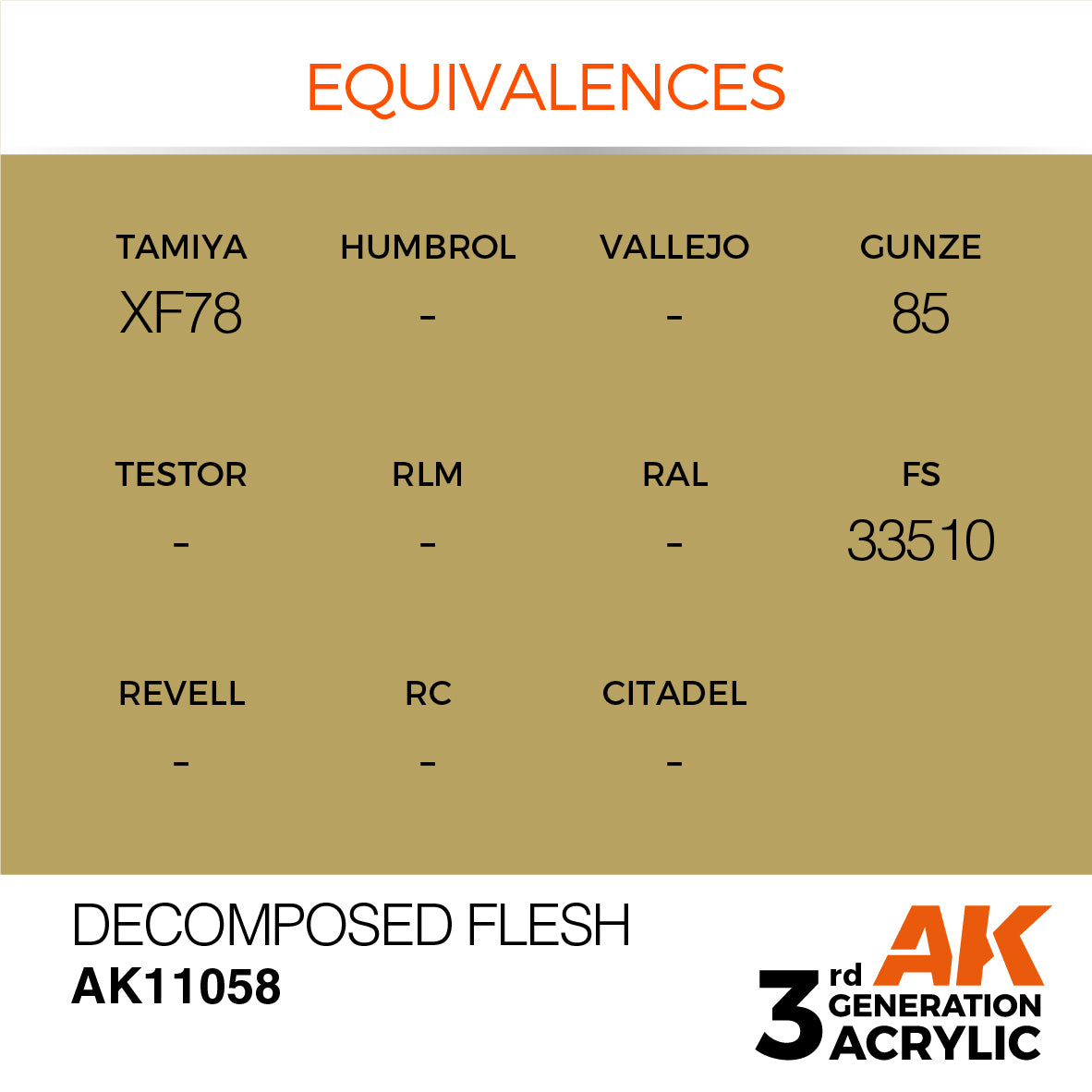 AK-11058 AK Interactive 3G Acrylic Decomposed Flesh 17ml