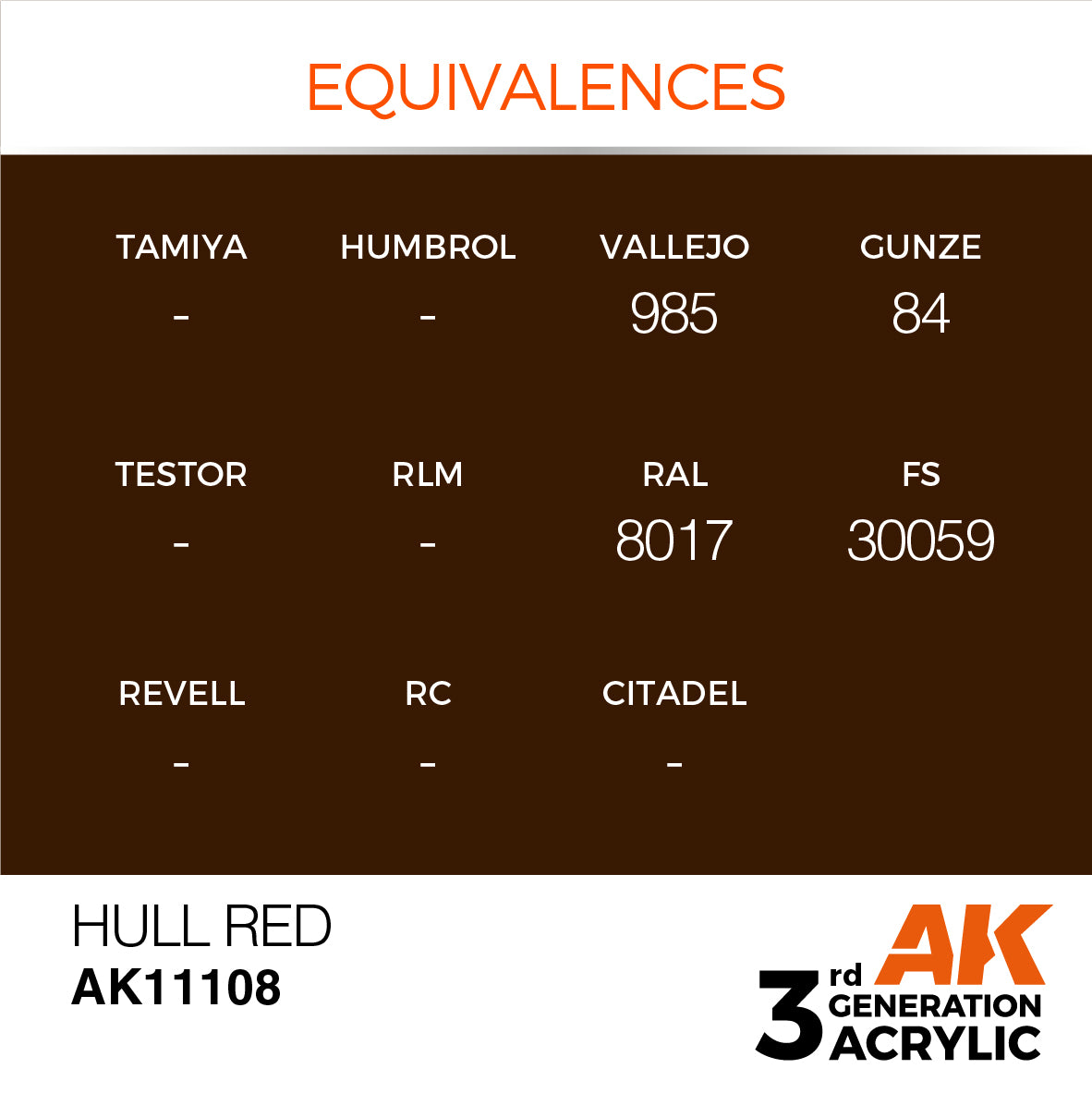 AK-11108 AK Interactive 3G Acrylic Hull Red 17ml