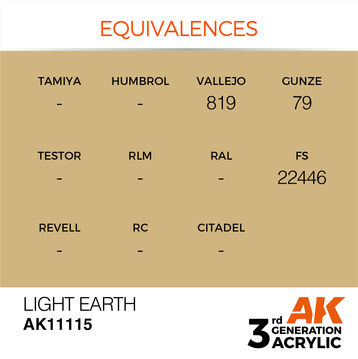 AK11115 AK Interactive 3G Acrylic Light Earth 17ml