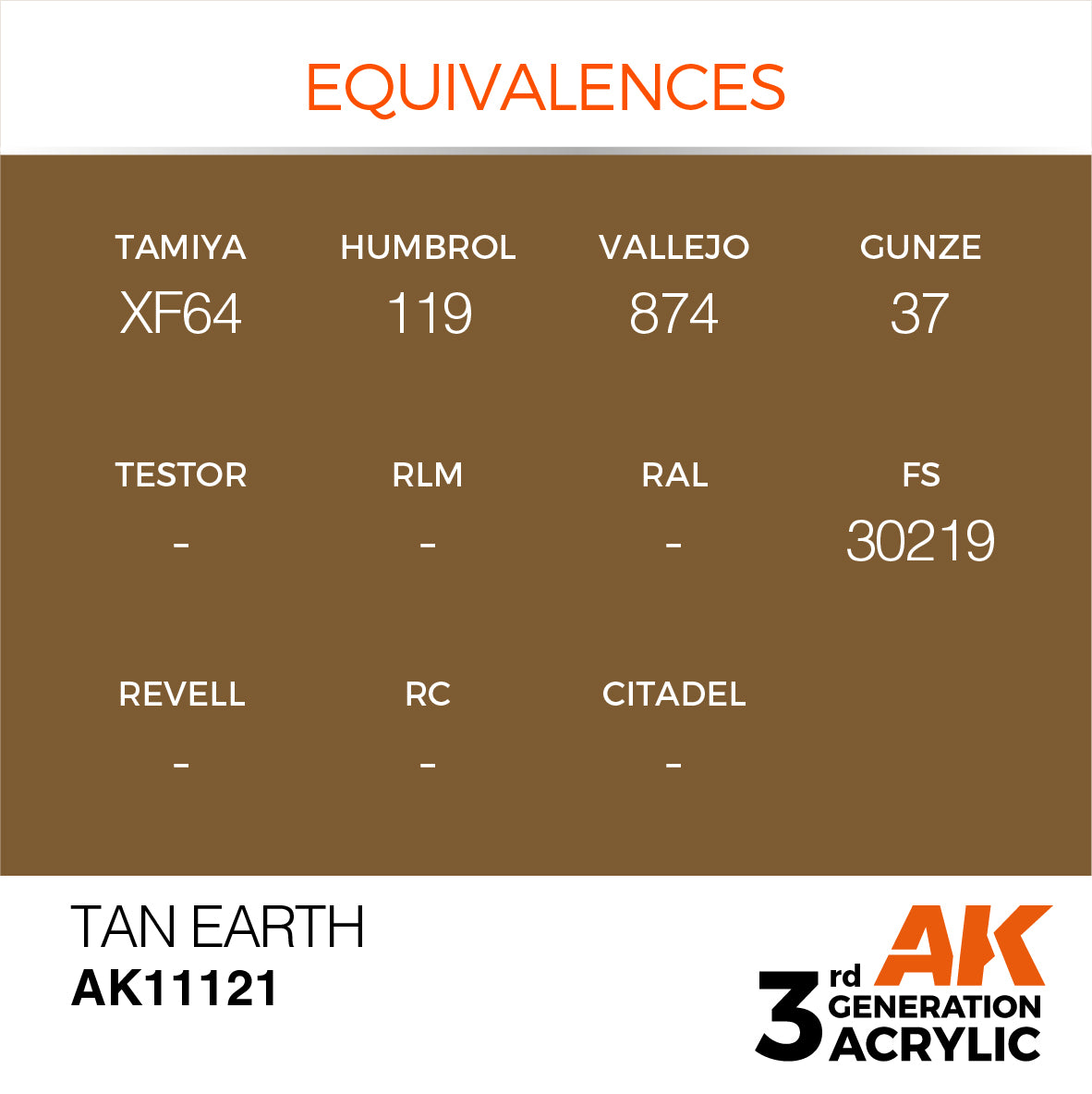 AK11121 AK Interactive 3G Acrylic Tan Earth 17ml