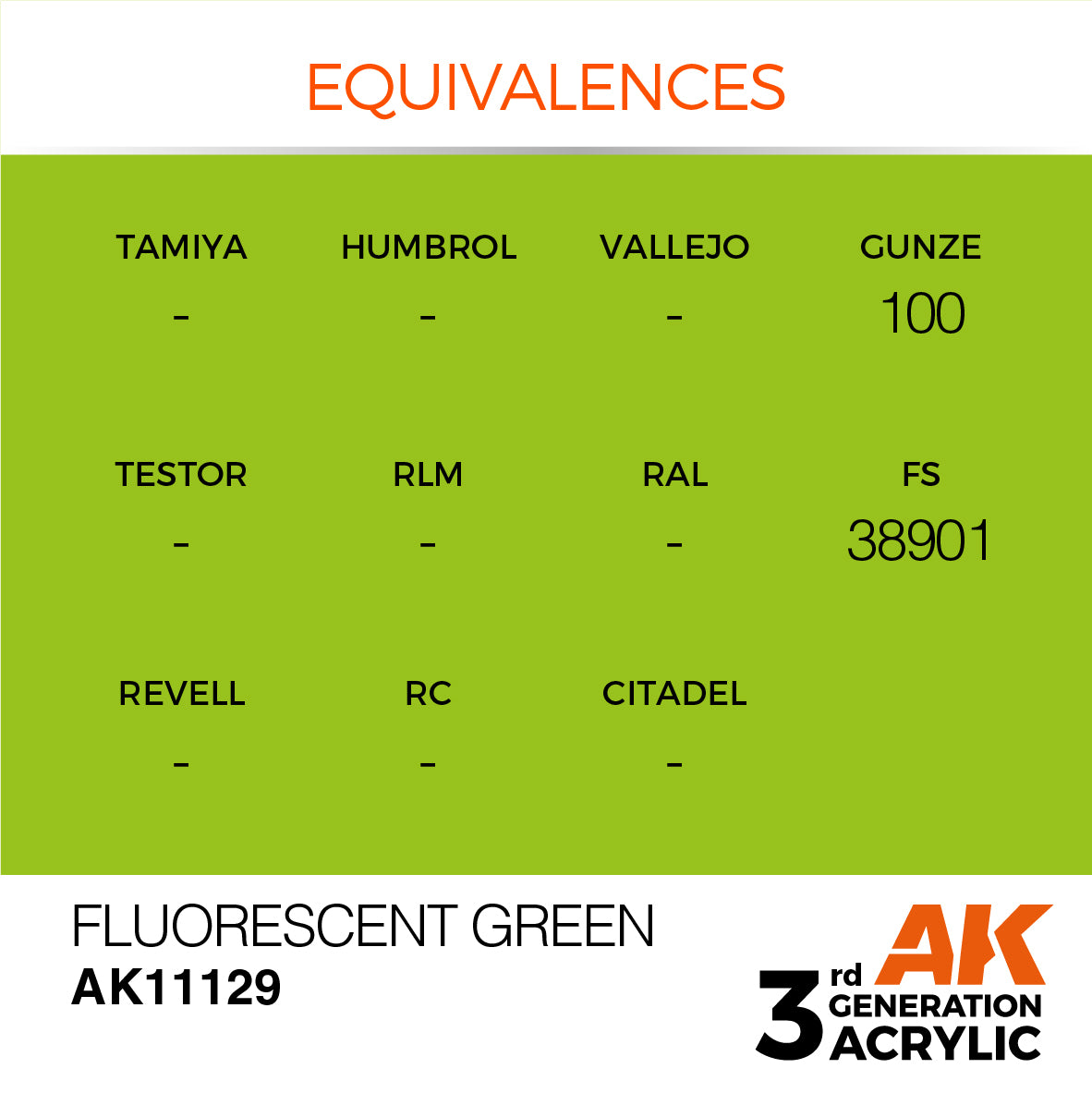 AK-11129 AK Interactive 3G Acrylic Fluorescent Green 17ml