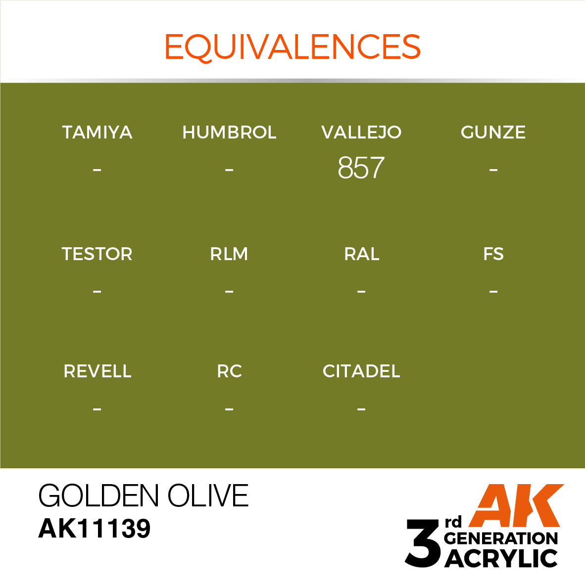 AK11139 AK Interactive 3G Acrylic Golden Olive 17ml