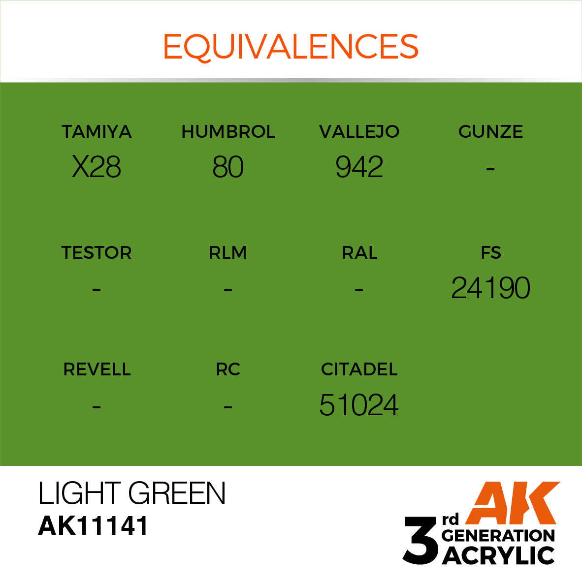 AK11141 AK Interactive 3G Acrylic Light Green 17ml
