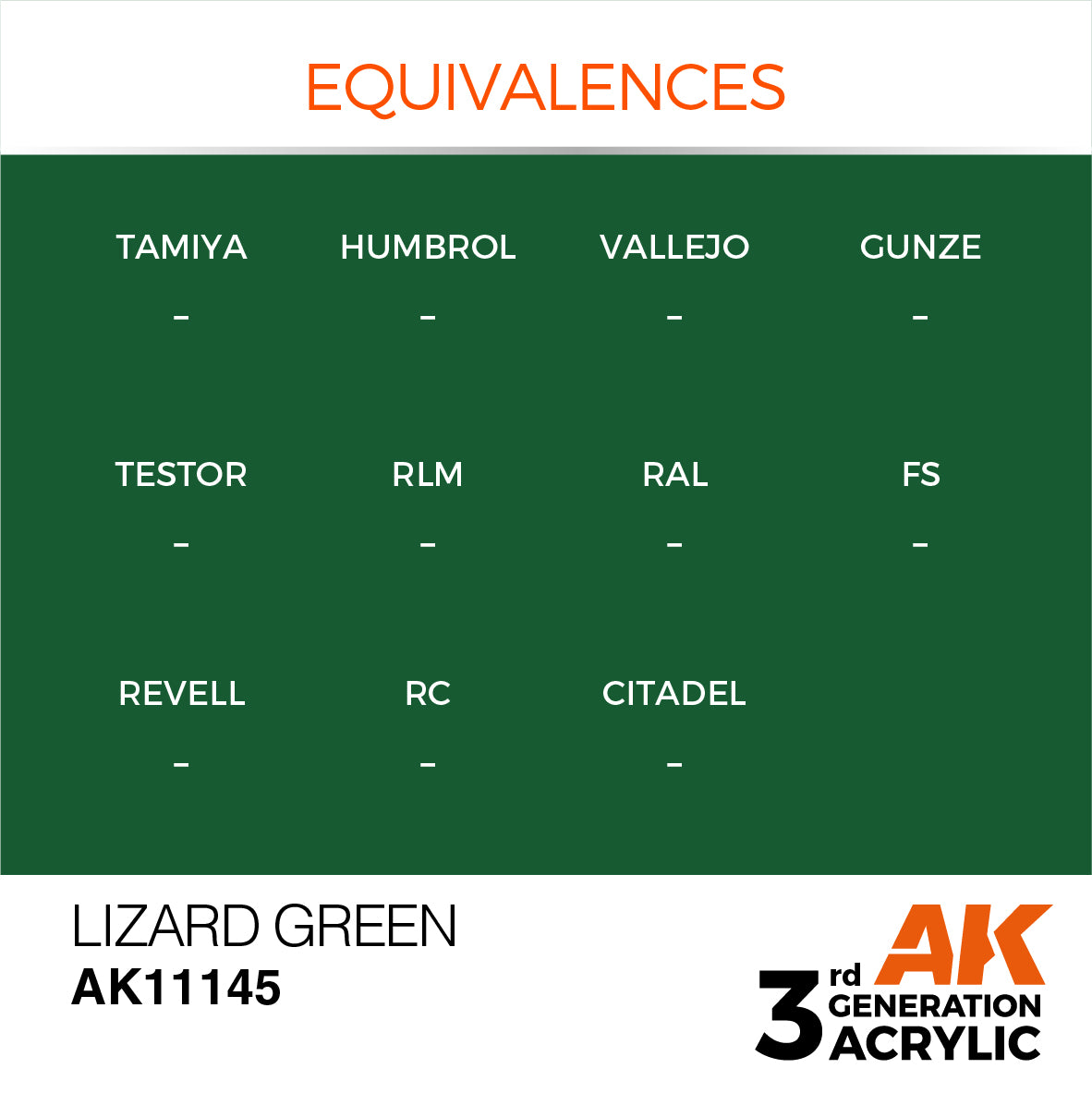 AK11145 AK Interactive 3G Acrylic Lizard Green 17ml