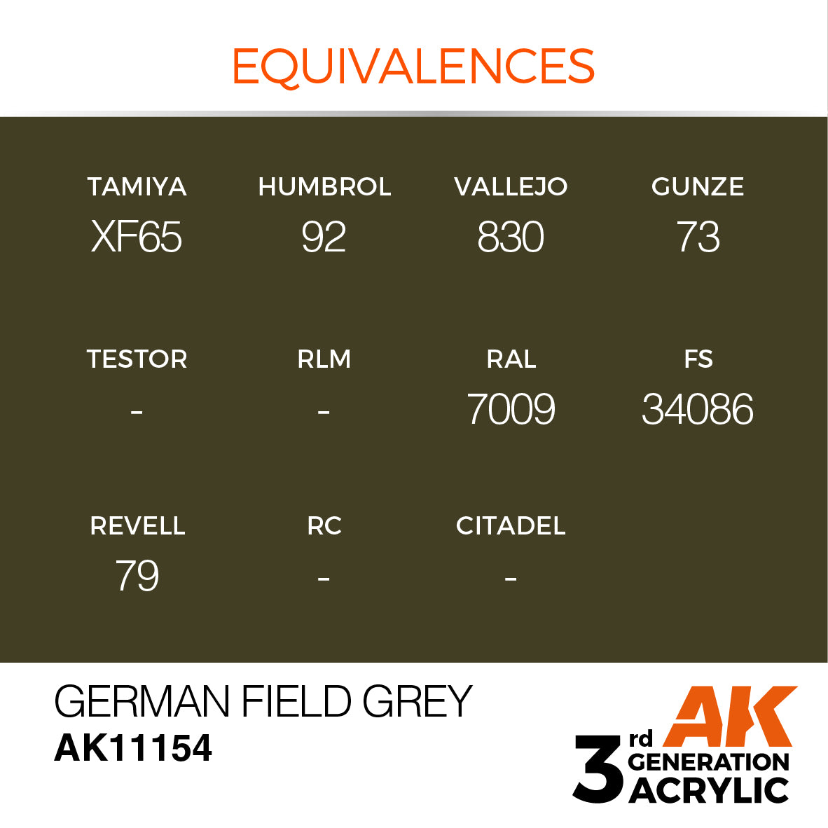 AK11154 AK Interactive 3G Acrylic German Field Grey 17ml