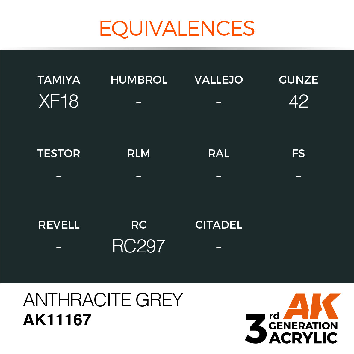AK-11167 AK Interactive 3G Acrylic Anthracite Grey 17ml