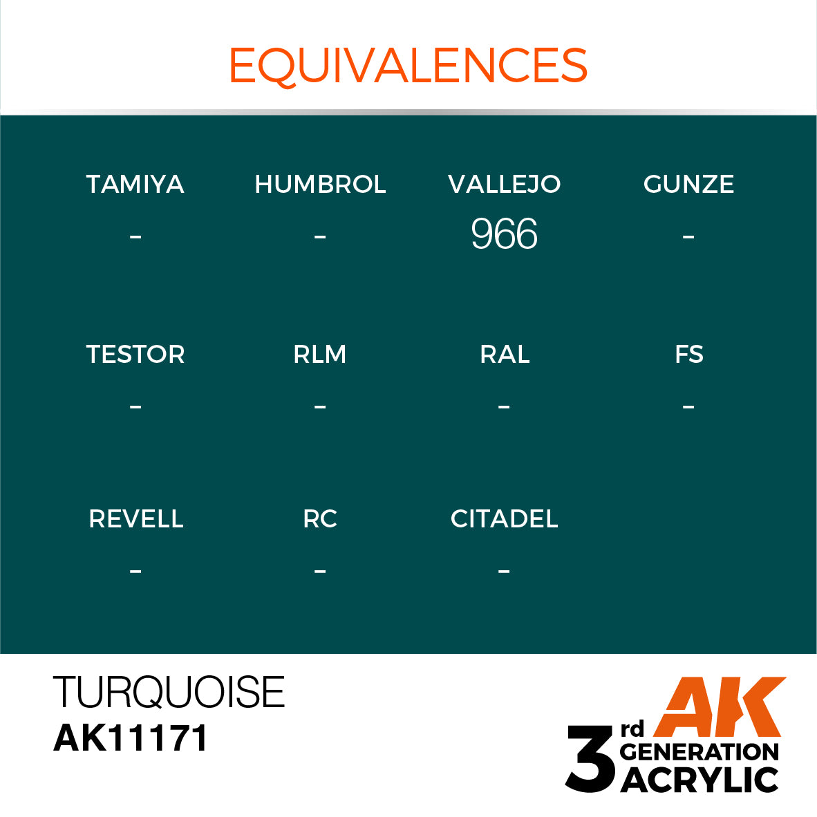 AK11171 AK Interactive 3G Acrylic Turquoise 17ml