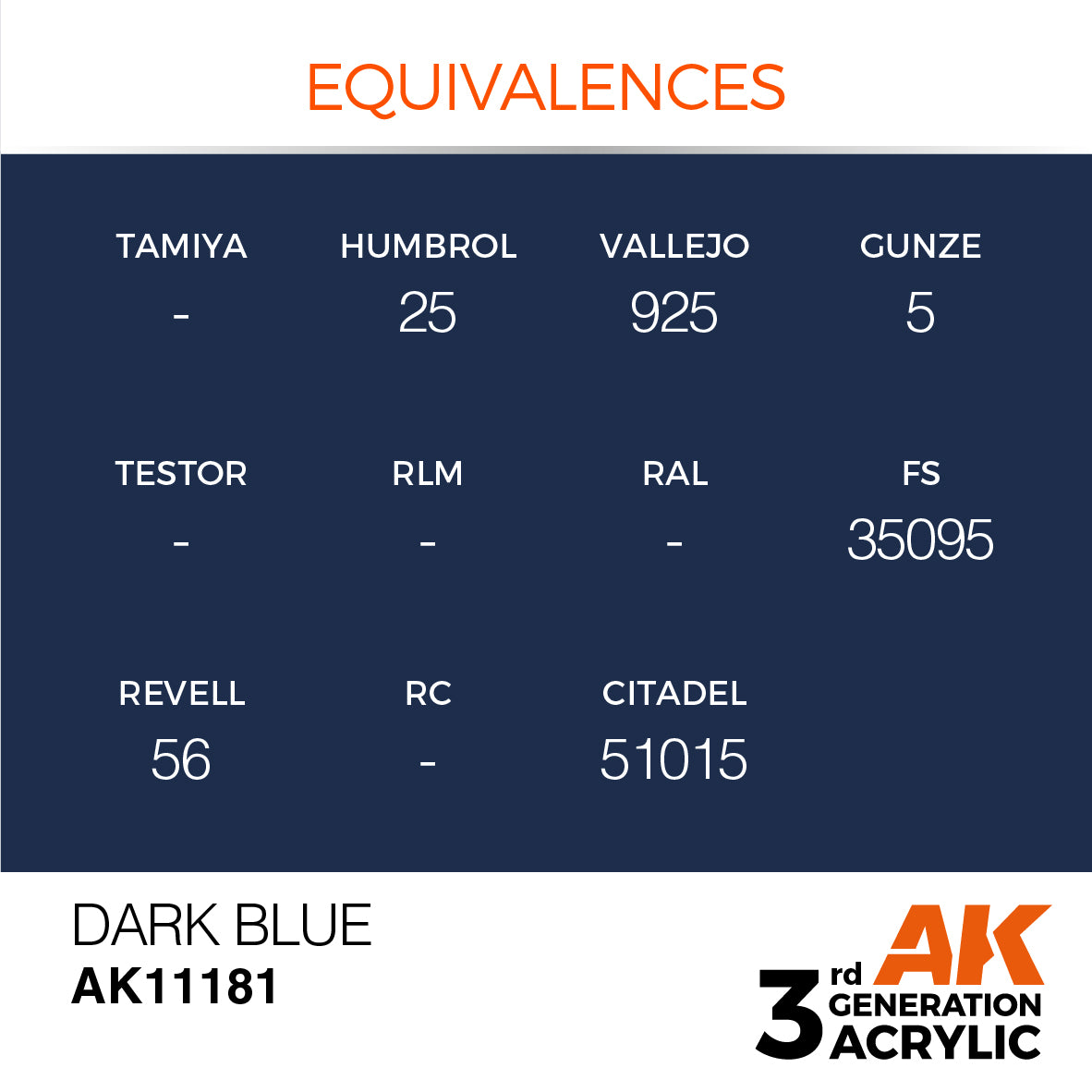AK11181 AK Interactive 3G Acrylic Dark Blue 17ml