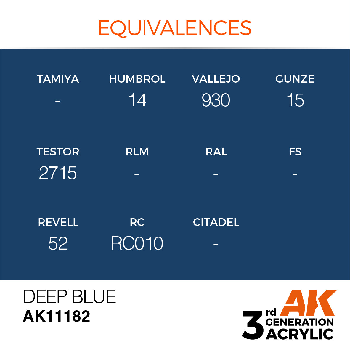 AK11182 AK Interactive 3G Acrylic Deep Blue 17ml