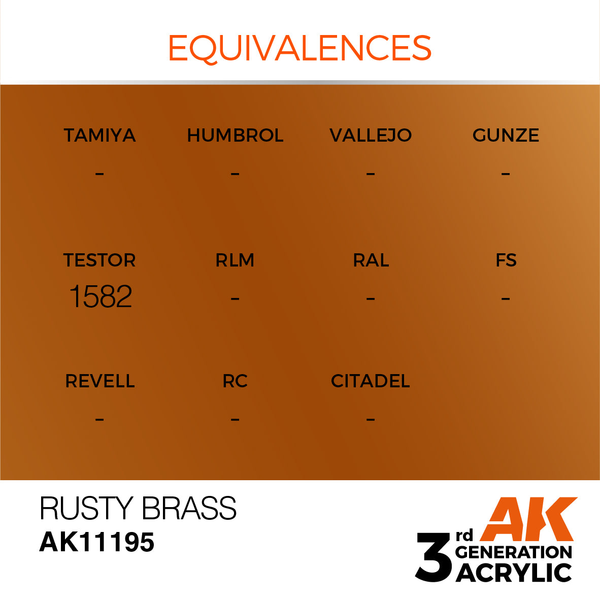 AK11195 AK Interactive 3G Acrylic Rusty Brass 17ml
