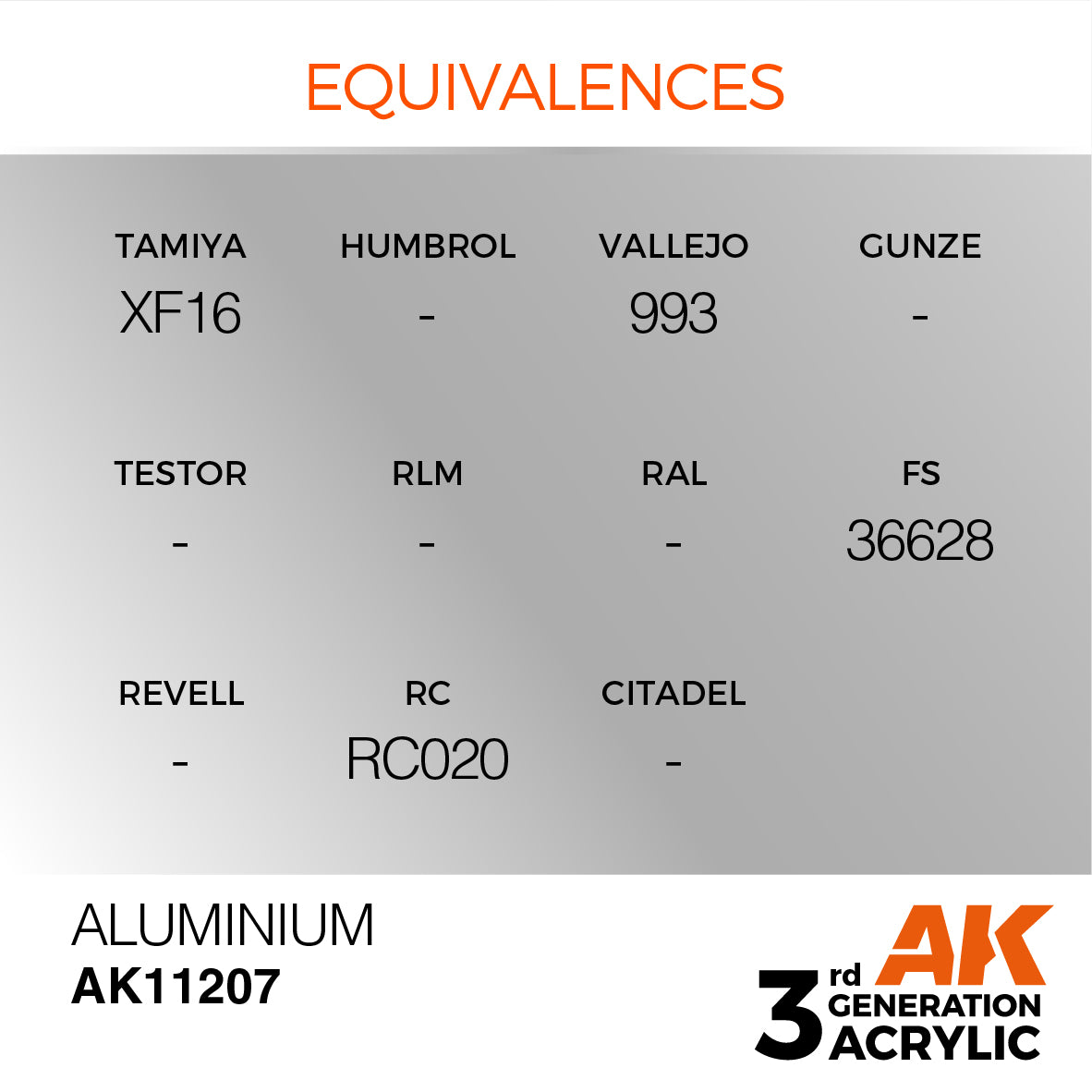 AK11207 AK Interactive 3G Acrylic Aluminum 17ml