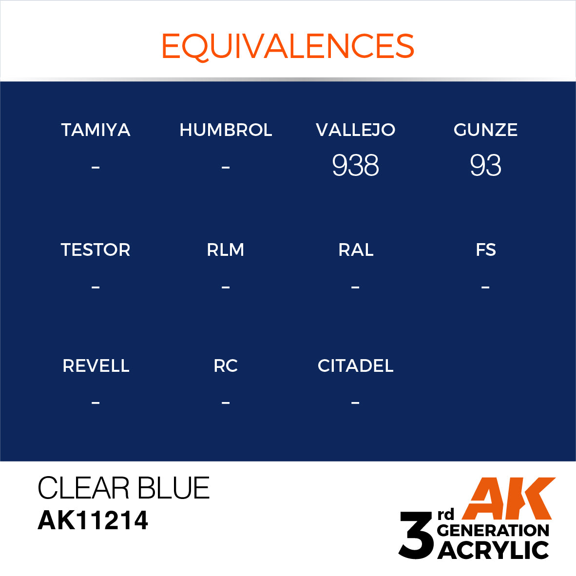 AK11214 AK Interactive 3G Acrylic Clear Blue 17ml