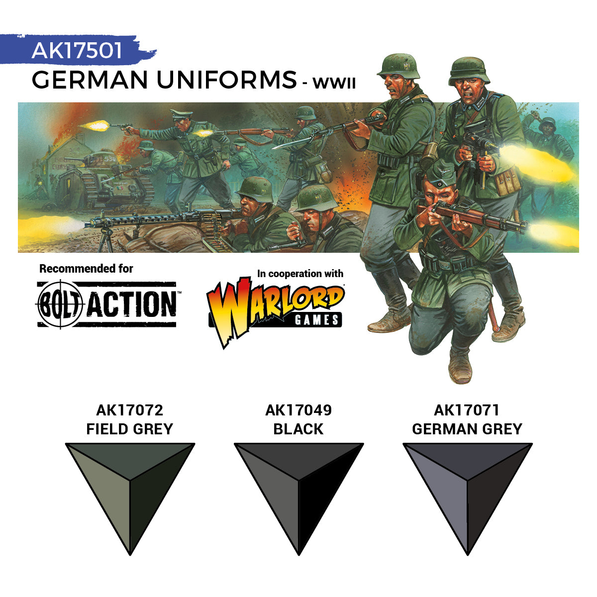 AK17501 - Quick Gen - German WWII Uniforms (Quick Gen Set) 3 Paints - 2戰德軍制服 (速塗系列套組) 3色