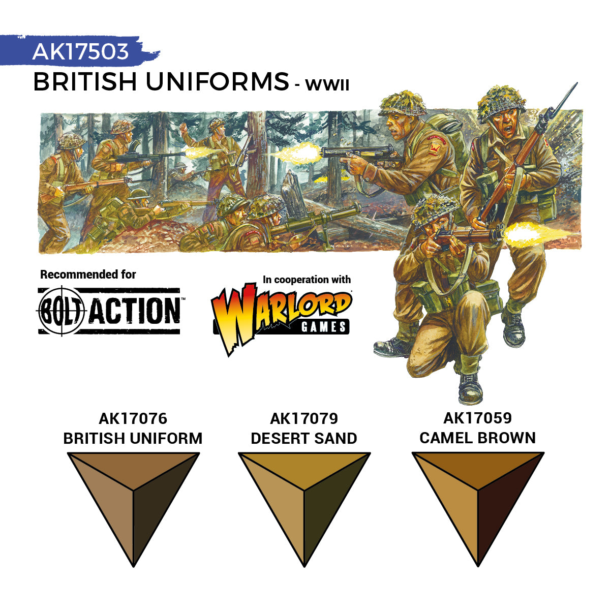 AK17503 - Quick Gen - British WWII Uniforms (Quick Gen Set) 3 Paints - 2戰英軍制服 (速塗系列套組) 3色
