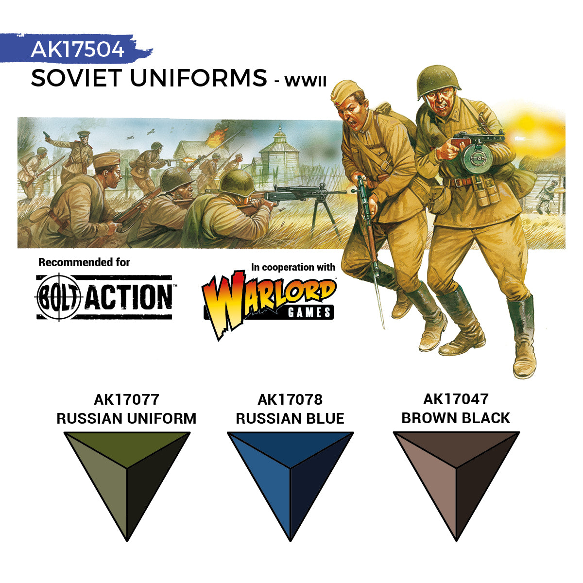 AK17504 - Quick Gen - Soviet WWII Uniforms (Quick Gen Set) 3 Paints - 2戰蘇聯制服 (速塗系列套組) 3色