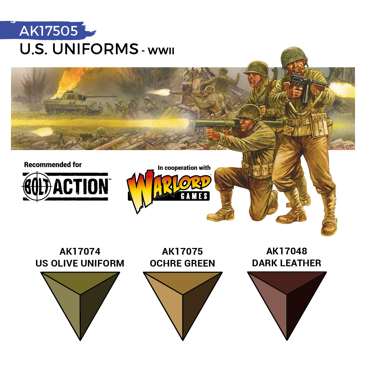 AK17505 - Quick Gen - US WWII Uniforms (Quick Gen Set) 3 Paints - 2戰美軍制服 (速塗系列套組) 3色