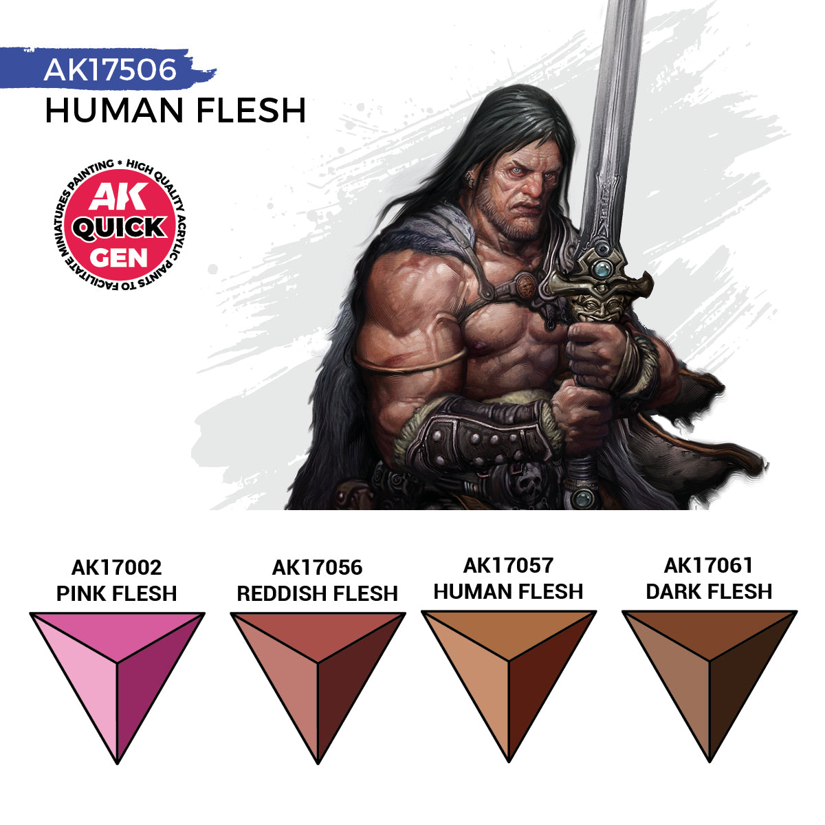 AK17506 - Quick Gen - Human Flesh (Quick Gen Set) 4 Paints - 人體膚色 (速塗系列套組) 4色