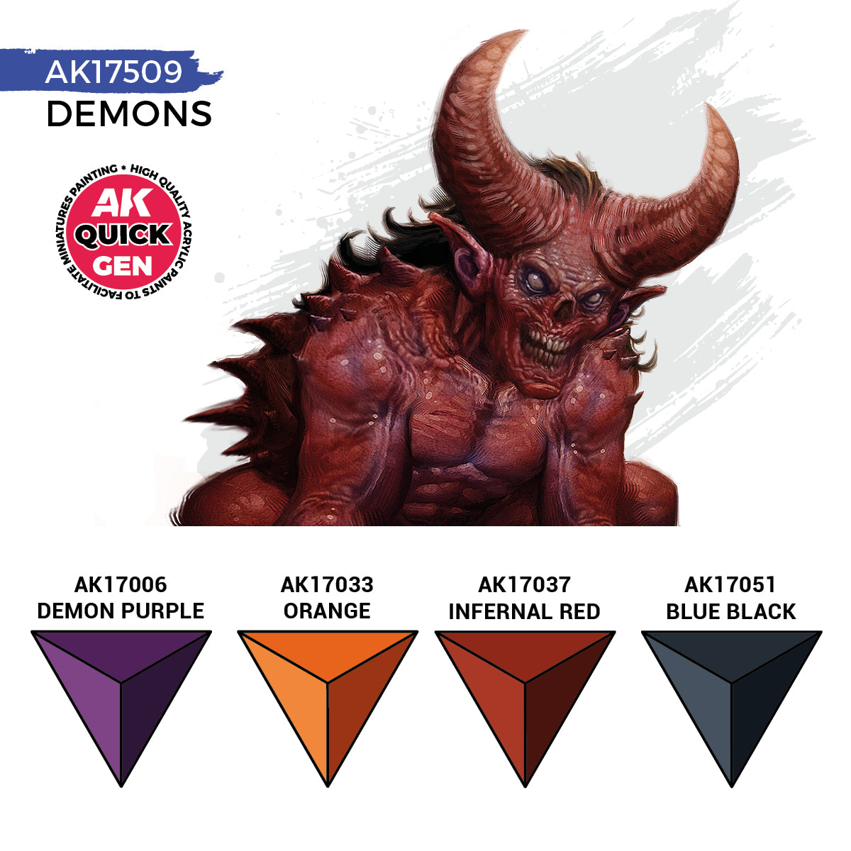 AK17509 - Quick Gen - Demons (Quick Gen Set) 4 Paints - 惡魔 (速塗系列套組) 4色