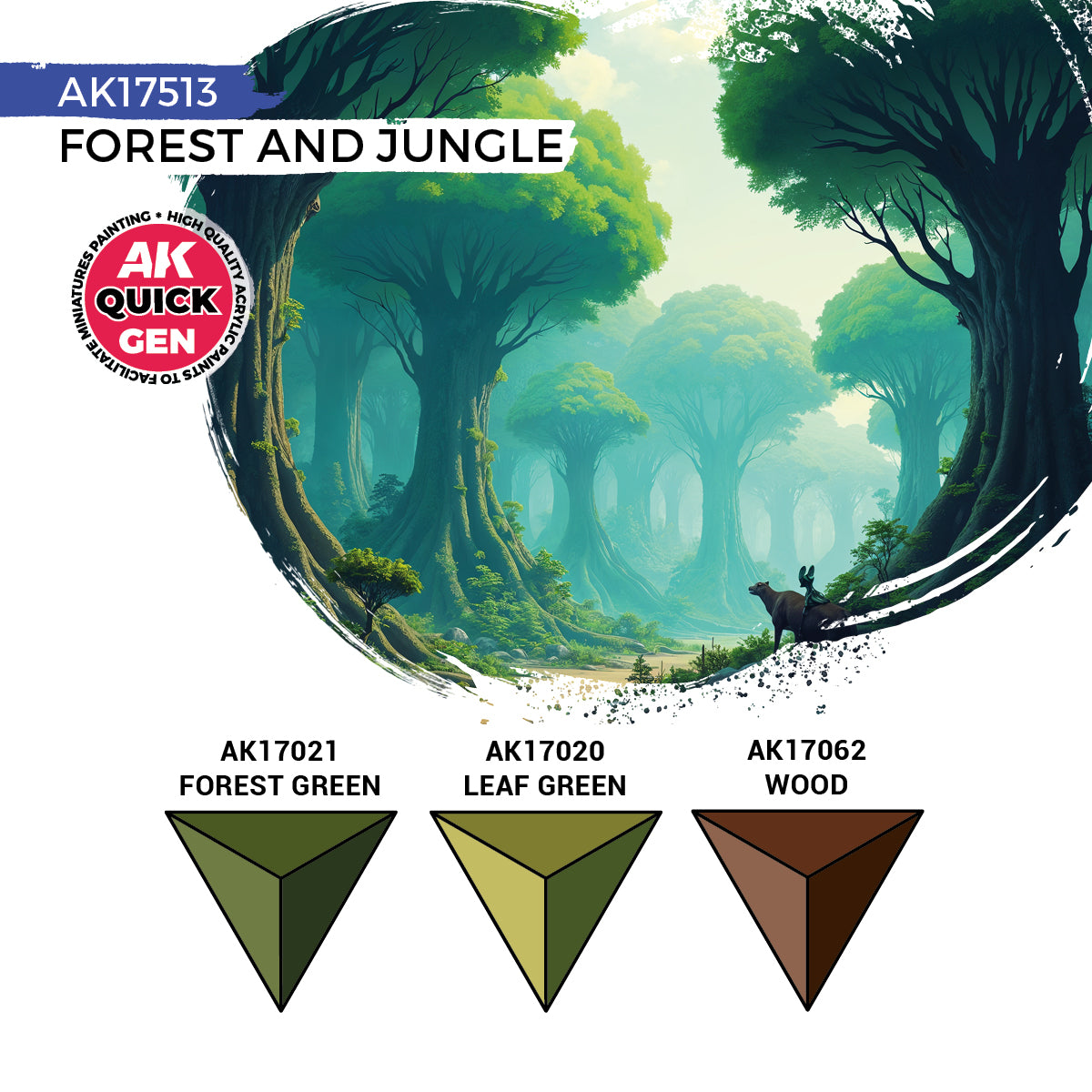 AK17513 - Quick Gen - Forest & Jungle (Quick Gen Set) 3 Paints - 森林&叢林 (速塗系列套組) 3色
