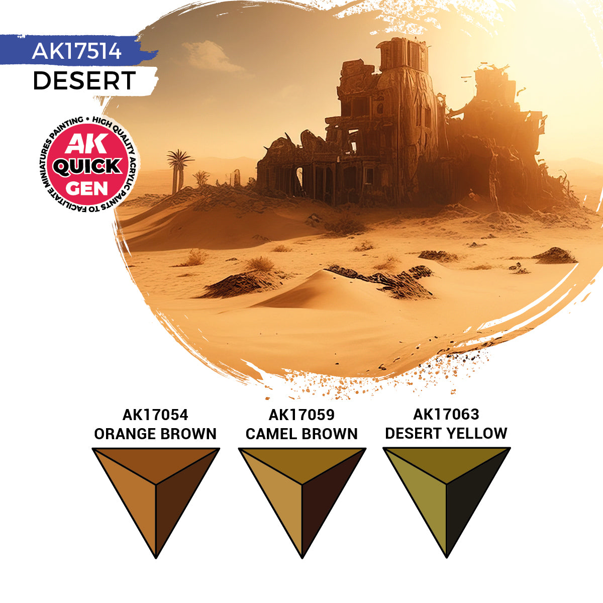 AK17514 - Quick Gen - Desert (Quick Gen Set) 3 Paints - 沙漠 (速塗系列套組) 3色