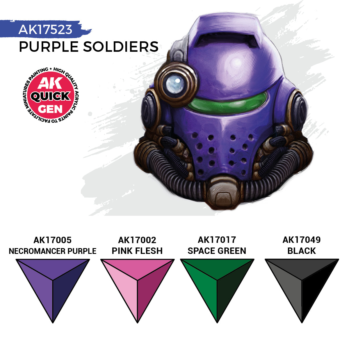 AK17523 - Quick Gen - Purple Soldiers (Quick Gen Set) 4 Paints - 士兵紫色 (速塗系列套組) 4色