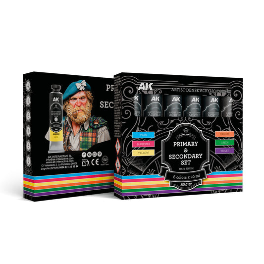 AKAD102 - Primary & Secondary Set – Artistic Dense Acrylic Color - 主副色調壓克力顏料套組