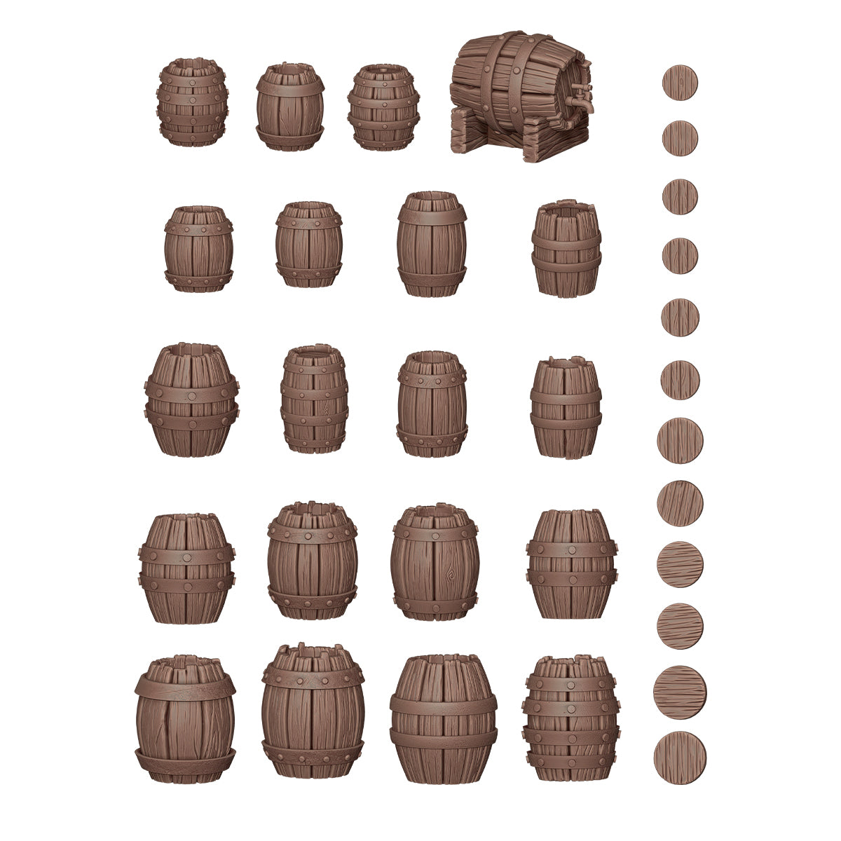 AKBIT0011 - Basing Bit - Wargame Scenery - Wood Barrels
