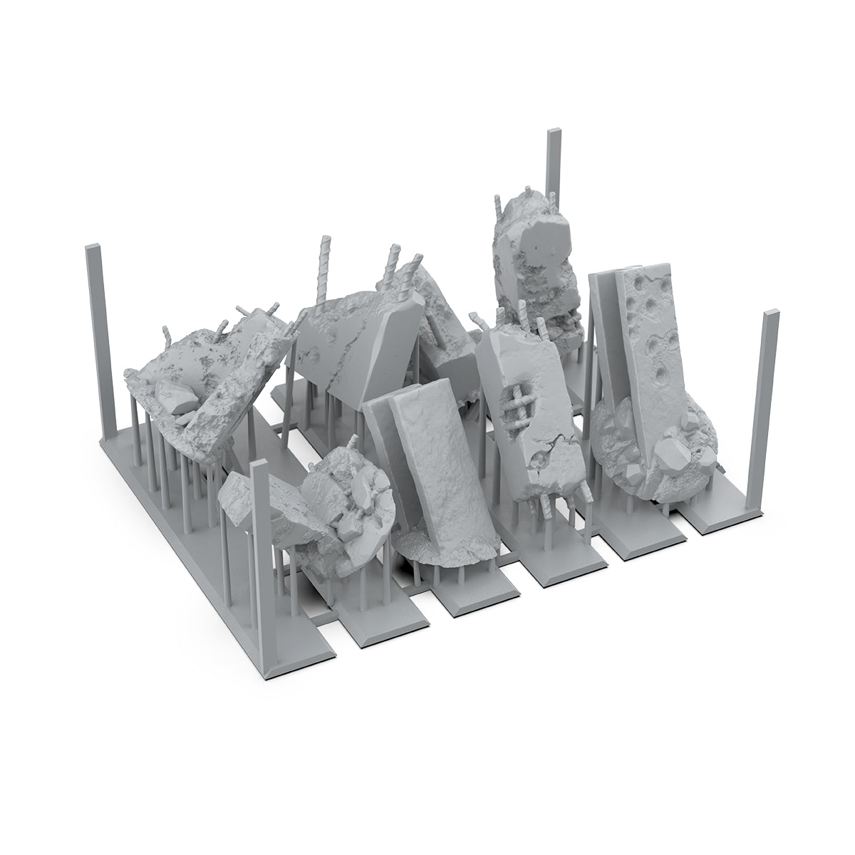 AKBIT0023 - Basing Bit - Wargame Scenery - Concrete Ruins (8 Pieces) - 場景 - 水泥廢墟 (8入)