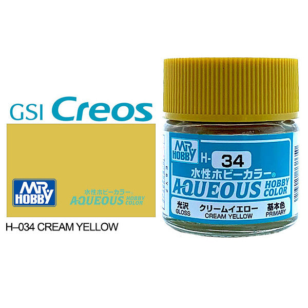 H034 - Aqueous Gloss Cream Yellow - GSI/水性漆 奶黃色