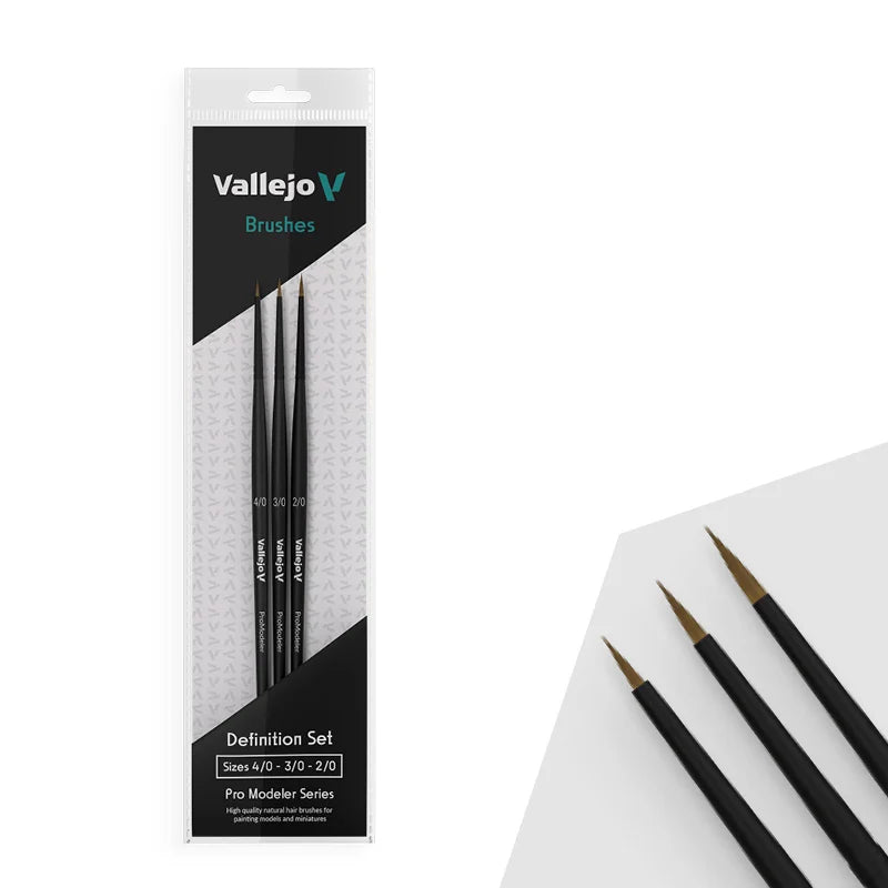 畫筆 - 進階畫師系列 - 訂製套裝 - 天然毛畫筆(4/0,3/0,2/0) - Definition Set - Natural Hair (Sizes 4/0, 3/0 & 2/0)
