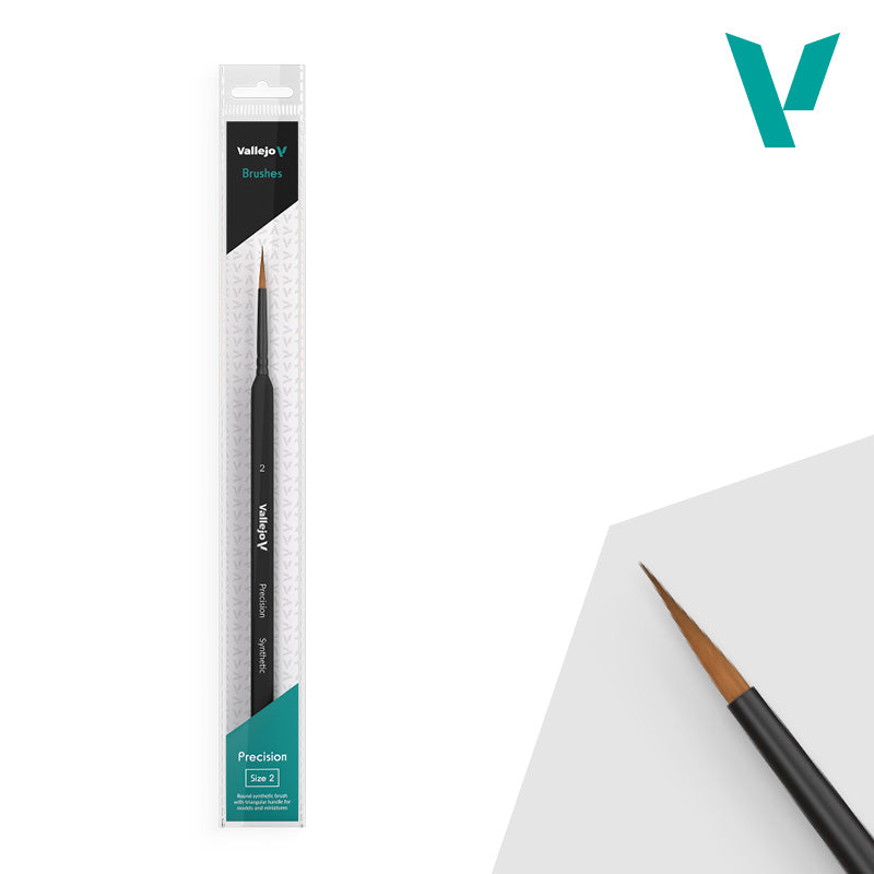 畫筆 - 精準系列 - 塑膠毛圓形畫筆-三角形手柄 尺寸2 - Round Synthetic Brush, Triangular Handle No. 2