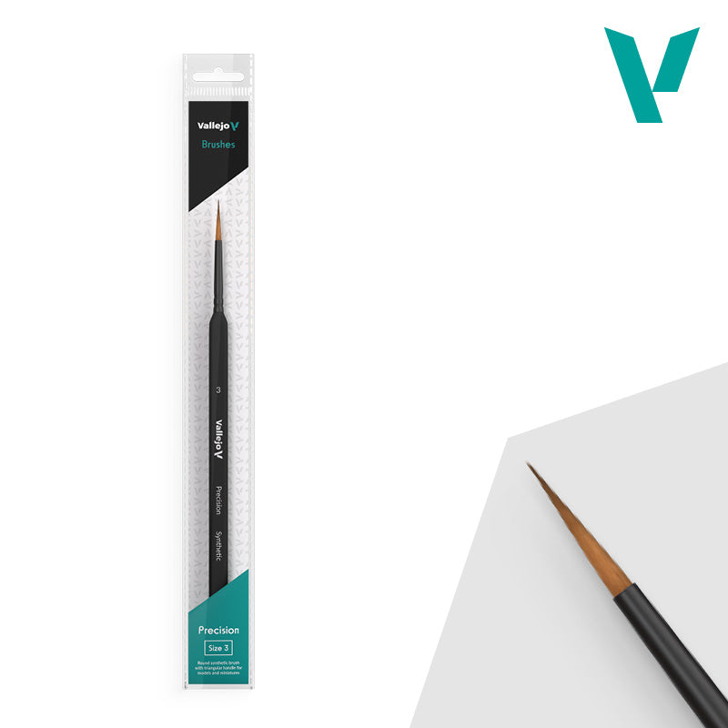 畫筆 - 精準系列 - 塑膠毛圓形畫筆-三角形手柄 尺寸3 - Round Synthetic Brush, Triangular Handle No. 3