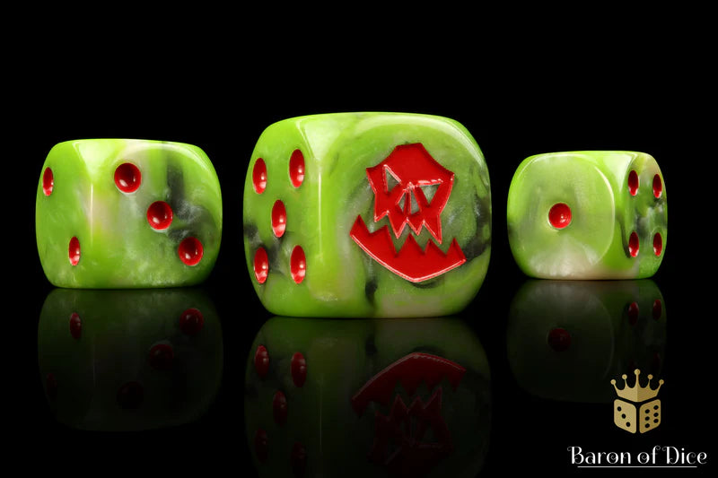 Baron of Dice - Orc Dice - Red (Round Corner) / x25 Dice / 歐克骰 - 紅(圓角)