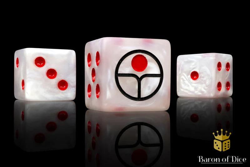 Baron of Dice - Universal Peace Dice - White (Square Corner) / x25 Dice / 普及太平骰 - 白(方角)