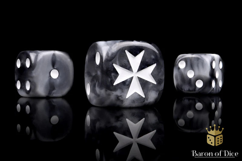 Baron of Dice - Knights Templar - Black (Round Corner) / x25 Dice / 聖堂武士 - 黑(圓角)