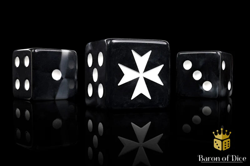 Baron of Dice - Knights Templar - Black (Square Corner) / x25 Dice / 聖堂武士 - 黑(方角)