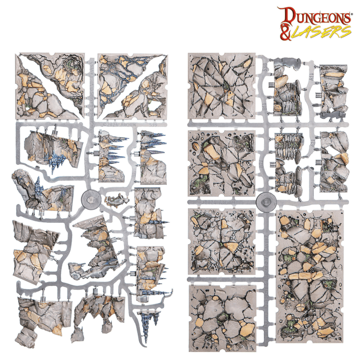 Dungeons & Lasers: Rocky Caves PrismaCast™ pre-painted Terrain - 巨岩洞穴 PrismaCast™ 預塗地形