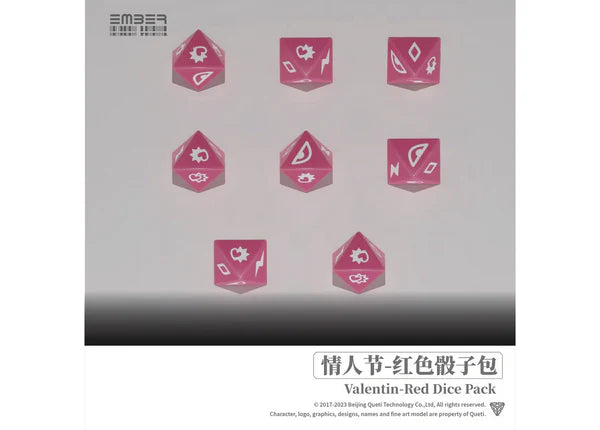 Ember: Obsidian Protocol - Valentine - Red dice pack (8 dice)