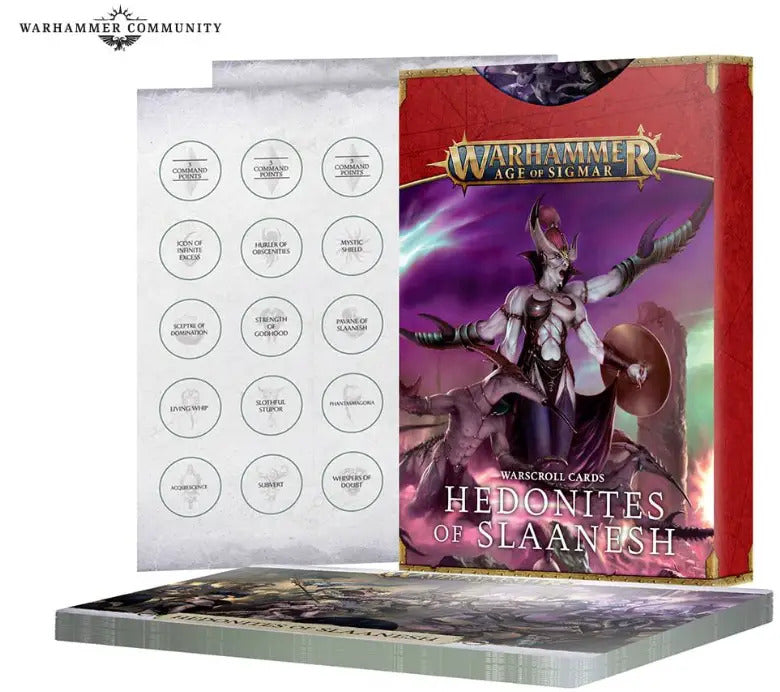 Hedonites Of Slaanesh: Warscroll Cards (ENG) - 戰鬥捲軸卡:色虐尋樂魔眾(英文版)