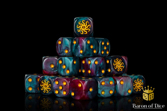 PRE-ORDER: Cult of Knowledge - Teal & Purple (Round Corner) / x25 Dice / 學識異端 - 青&紫(圓角)
